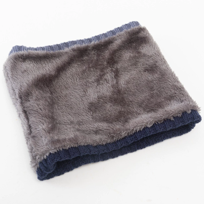Keep warm universal fleece woolen knitted scarf, gradient, increased thickness