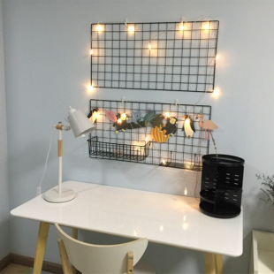 Mesh Wire Mesh Photo Wall Storage Rack Iron Decorative Photo Frame Background Wall Jewelry Display Rack Wall Hanging Wholesale
