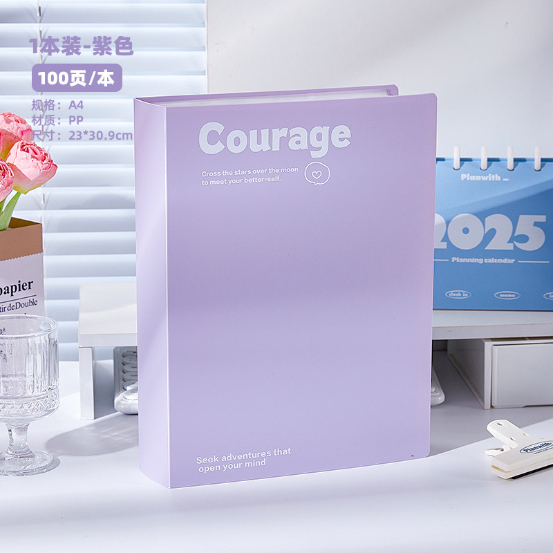 Nuevo libro de datos de estilo inglés simple, libro de almacenamiento de papel de estudiante de alto valor, carpeta de carpeta de oficina a4