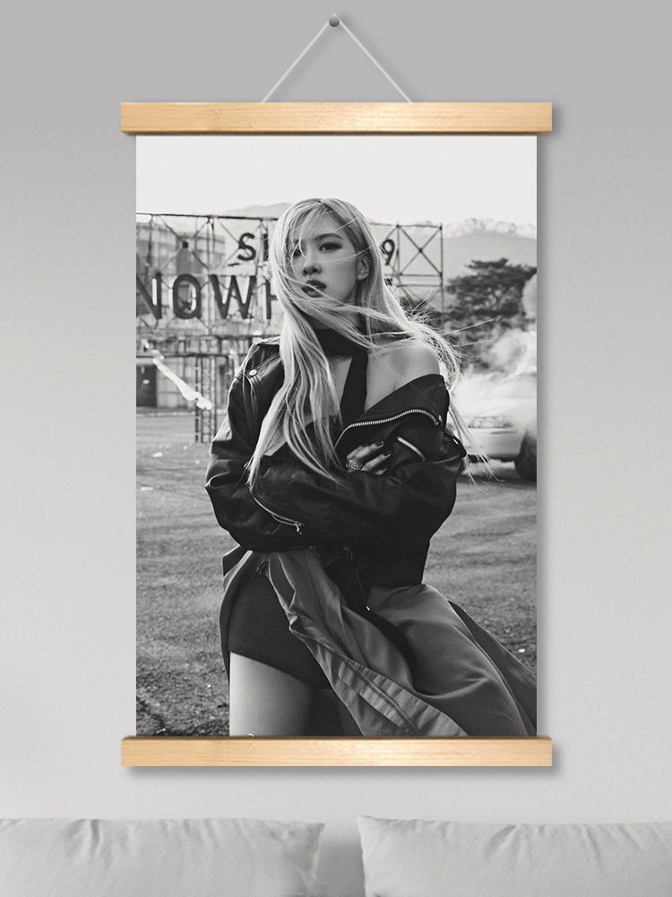 South Korea Women's Group blackpink Album Park Caiying ROSE Peripheral High Definition Poster Wooden Scroll Painting Decorative Painting