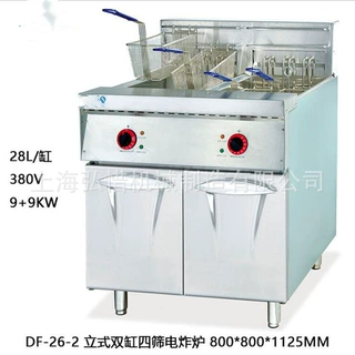 双缸四筛电炸炉 商用电炸炉 立式双缸油炸锅大容量电炸锅快餐店用