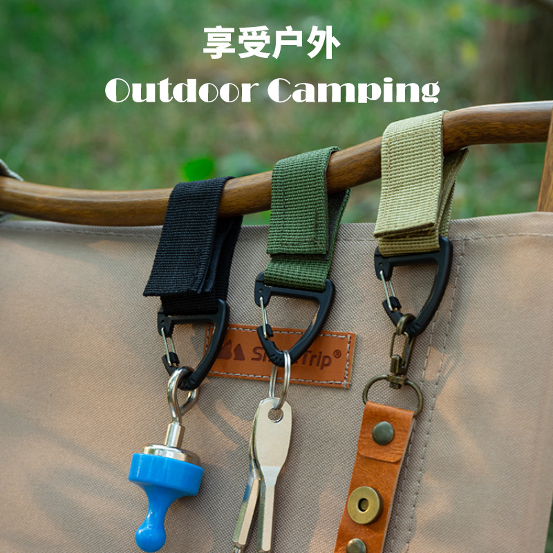 Outdoor Tactical Nylon Ribbon Backpack Hanging Buckle Single Point Triangle Buckle Multifunctional Mountaineering Buckle D-shaped Hanging Ring Keychain