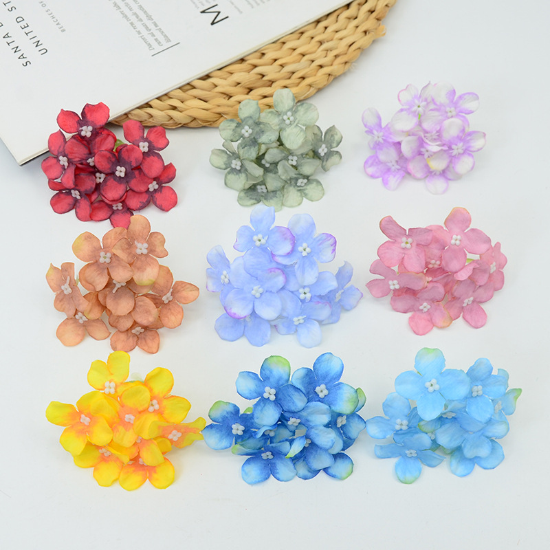 9 fork oil painting hydrangea autumn color small hydrangea mall ceiling Flower Ball flower arrangement wedding background wall making flower box with flowers