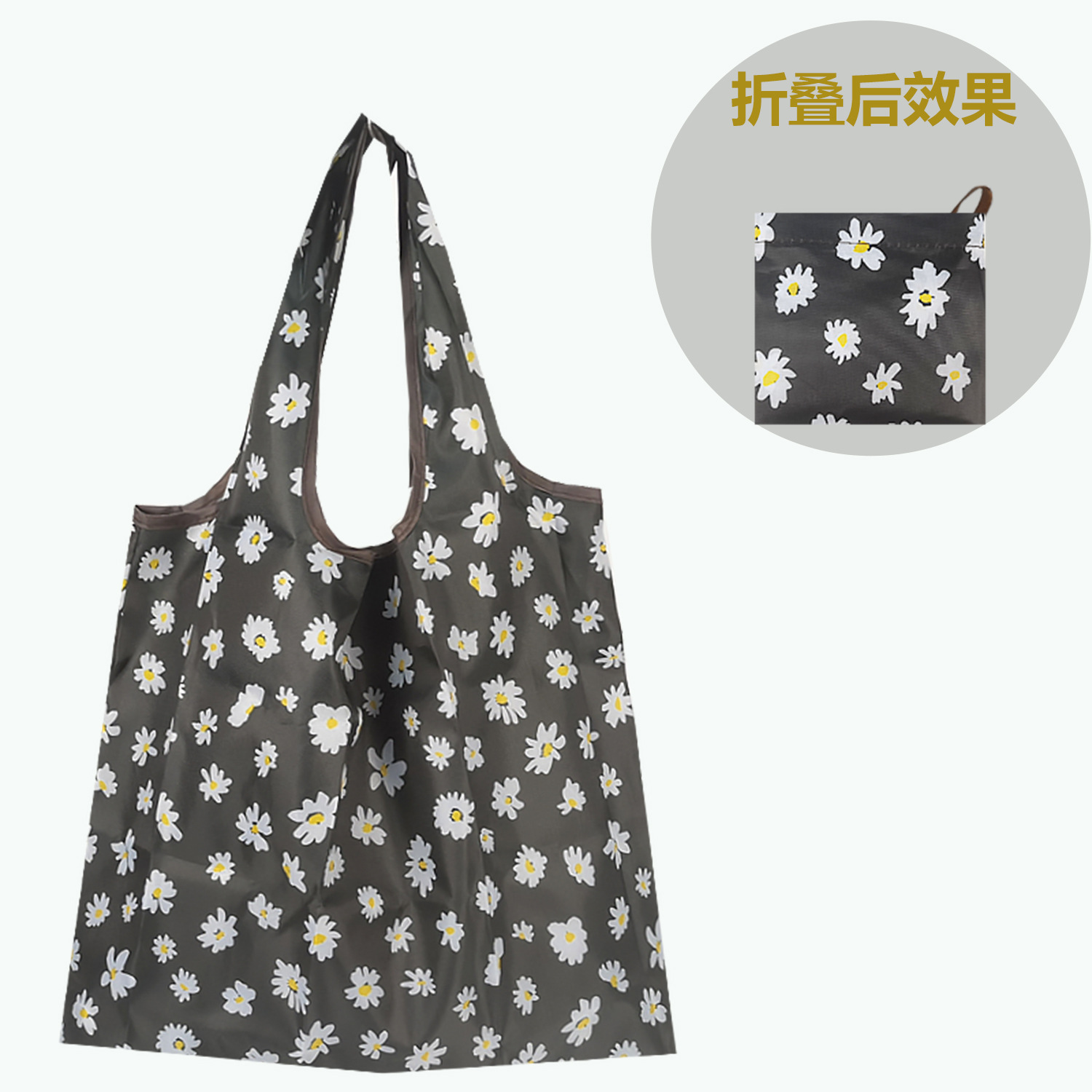 Bolso de compras de supermercado mediano de dibujos animados bolso verde bolso de moda bolso de compras plegable Portátil Bolsa de nylon impermeable image 41