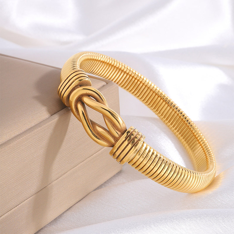 Nuevo pulsera elástica de acero inoxidable para hombres Oh cadena de garganta punk titanio pulsera de acero forjado retro 8 pulsera de botón