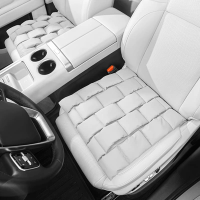Four Seasons Pad | Leather Premium Seat Cushions, Direct Sales - front-seat-cushion-2-pieces-off-white-anti-fouling-leather-bubble-cushion