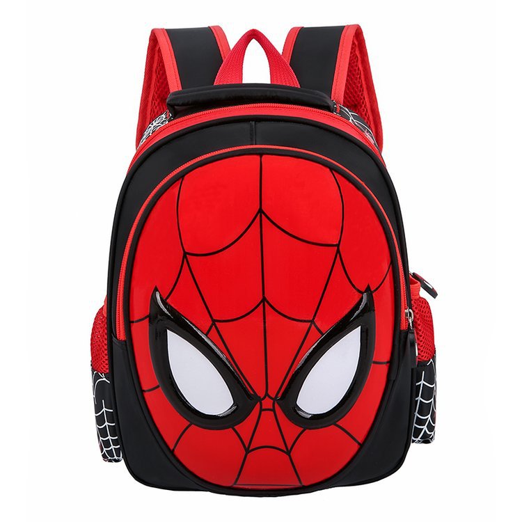 Cross-Border Elementary School Student Backpack, Children's Backpack, Spider Face Design, Kindergarten Backpack, Cartoon Backpack, 3D Model