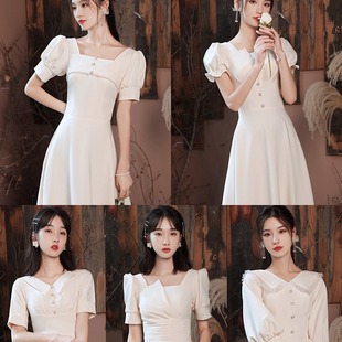 Champagne Bridesmaid Dress 2024 New Usual Wear Chorus Performance Sister Group Dress Women's Summer
