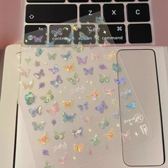 赤い本の爆発的な蝶の翼のストリーミングステッカーの高級な平面のネイルステッカーのカラフルな蝶のアンドロメダの爪のステッカー