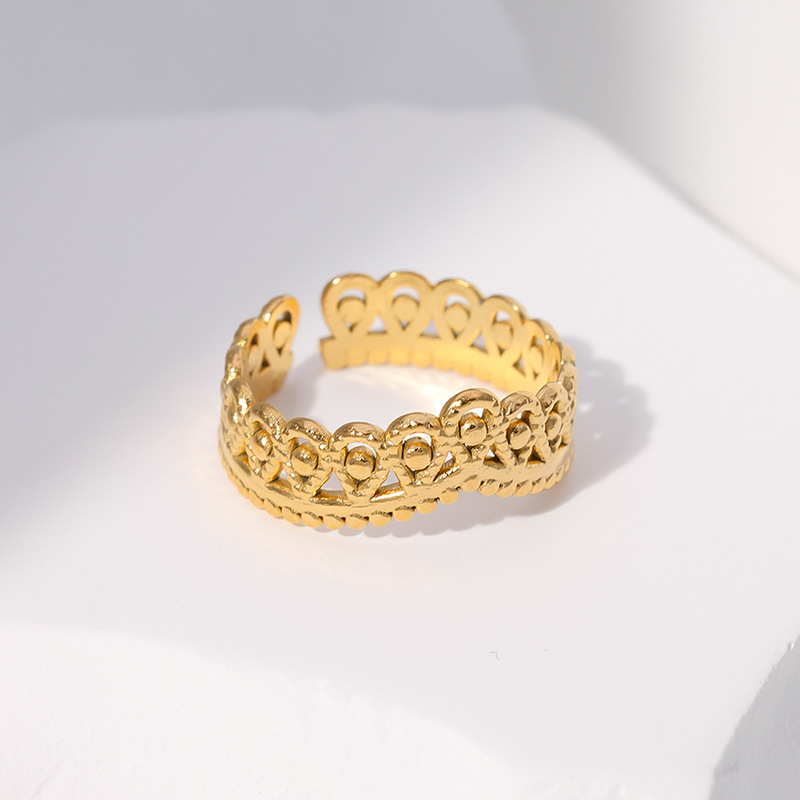 Fashion Crown Stainless Steel Open Ring 1 Piece