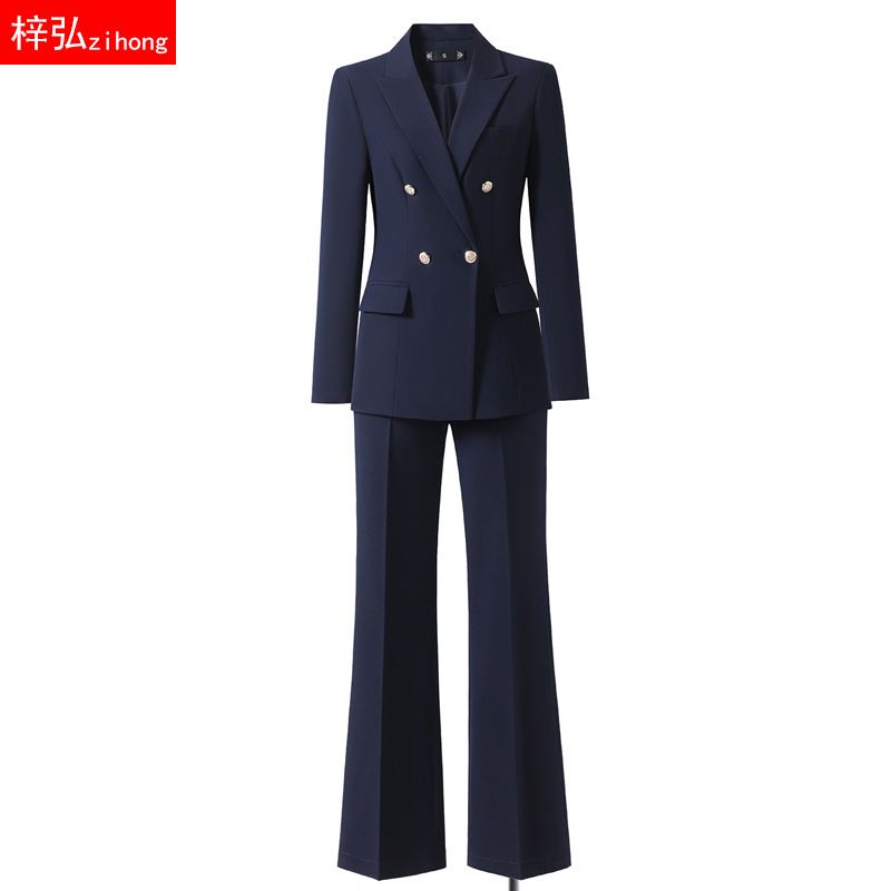Professional Suit Pants for Women 2026 New Spring and Autumn Flared Wide-Leg Pants College Student Interview Formal Suit Set