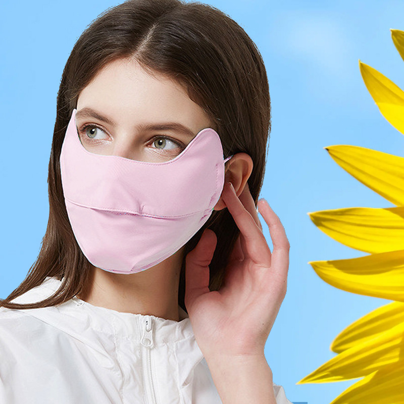 亚马逊立体护眼角防晒面罩 夏季骑行透气防紫外线冰丝防晒口罩