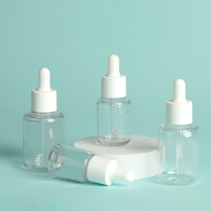 透明精油滴管瓶50ml可定制厚底pet塑料瓶丝印电镀胶头滴管分装瓶|undefined
