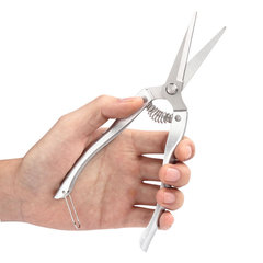 不鏽鋼摘果剪修枝剪果枝剪園林園藝剪帶鋸齒鋅合金握柄果樹粗枝剪