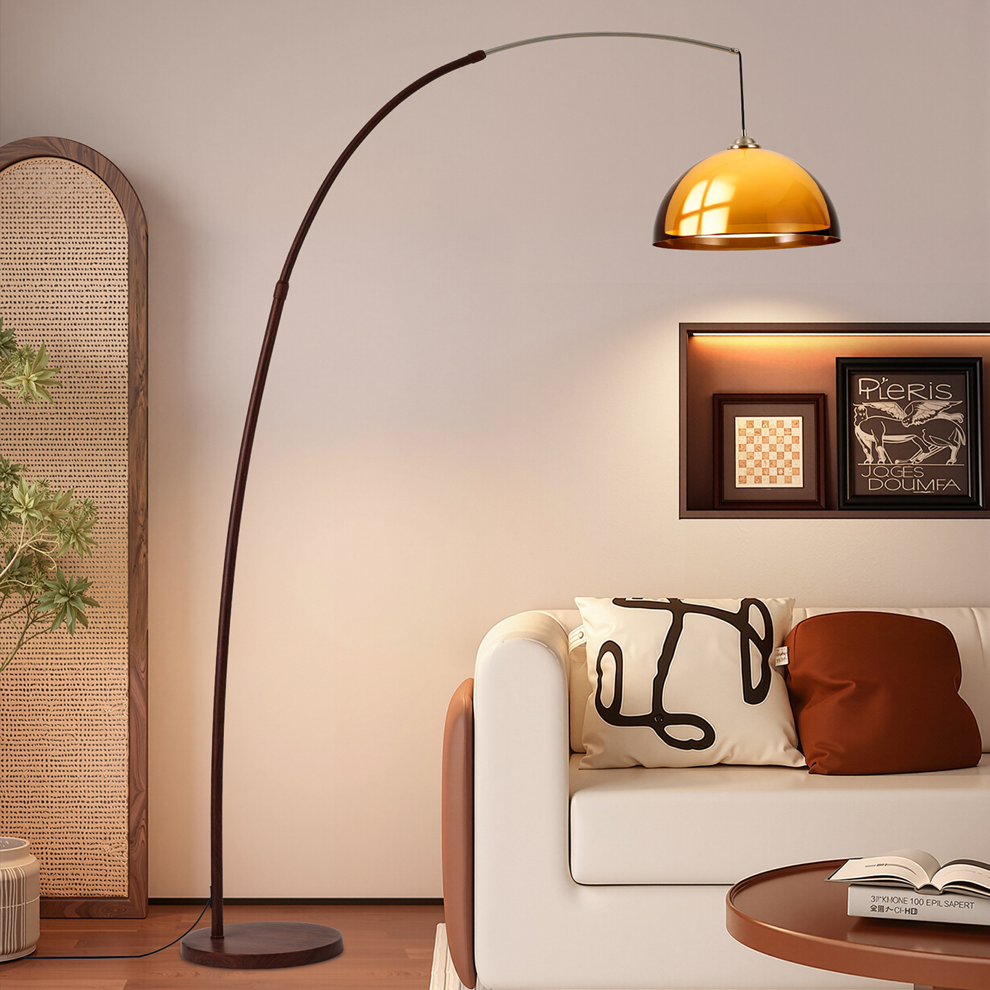 Medieval estilo de pesca lámpara de piso puesta de sol sala de estar dormitorio al lado del sofá mesa de té luces de atmósfera de alto nivel L535 image 2