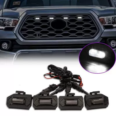 Car Grille Light Led Small Yellow Light Tacoma Daytime Running Light Tacoma Tacoma Modified Grille Light (Gündüz işıqları) - one-for-four-black-shell-white
