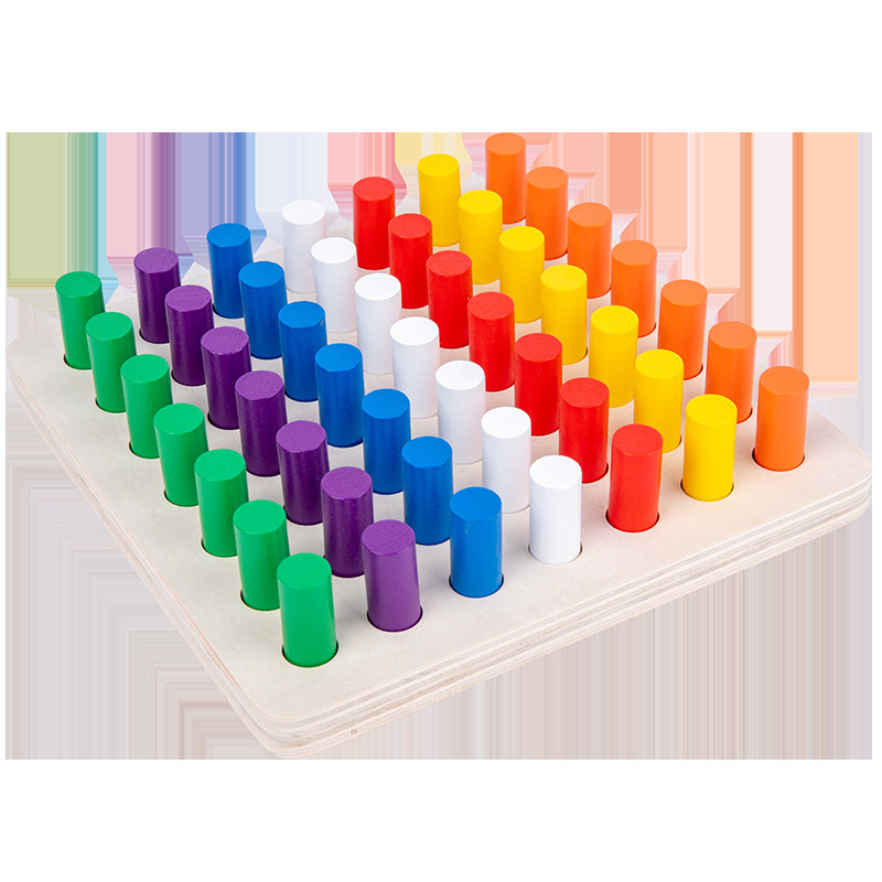 Montessori color dedo tablero del rasguño sensorial madera enchufe palo inteligencia desarrollo manos-en el cerebro color resolución enseñanza ayudas al por mayor