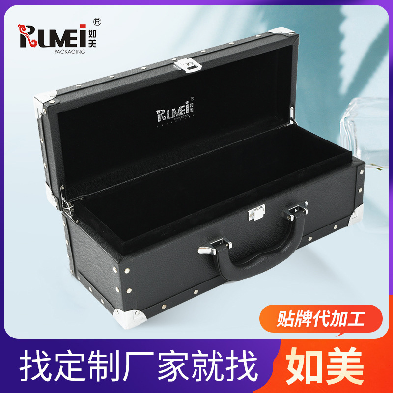 红酒皮盒葡萄酒干红礼盒装手提红酒包装PU皮红酒礼品盒加印LOGO