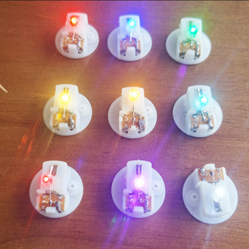 23mm圆形4.5V纽扣电池盒发光底座圣诞玩具工艺机芯LED暖白小夜灯