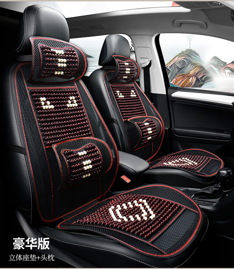 Car Seat Cushion Summer Seat Pad Car Mat Cooling Pad 2025 New Model Wooden Beads Breathable Summer Seat Mat Truck Cooling