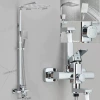 Bright Silver-Giant Screen Square Tube Shower [Classic] 25x25cm Stainless Steel Nozzle