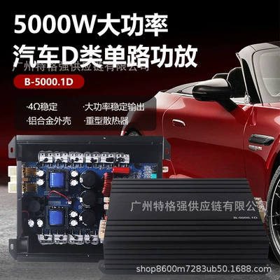 Car amplifier in Brazilian style, high-power Class D single-channel amplifier 5000W for subwoofer modification