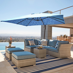 Outdoor Sofa Rattan Courtyard Outdoor Garden Nordic Villa Leisure Outdoor Waterproof Sunscreen Rattan Sofa Rattan Chair