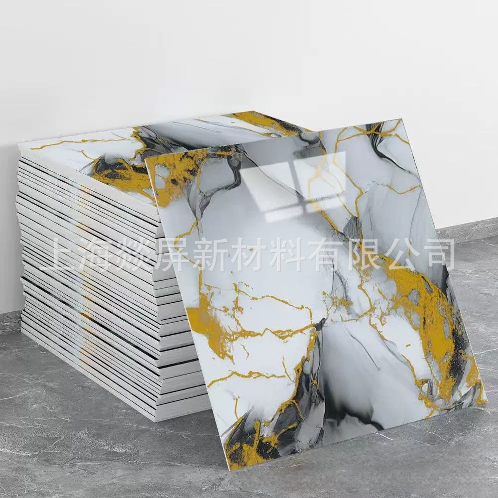 Autoadhesivo impermeable imitación de azulejos de pared de aluminio placa de plástico renovación decoración de cocina de mármol pegatinas de pared de baño