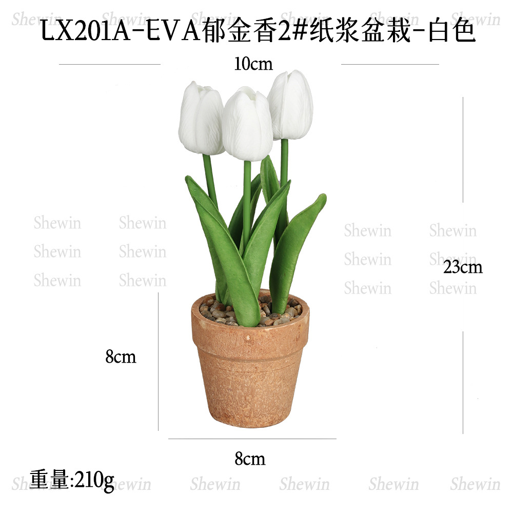 Venta caliente Eva espuma pulpa de tulipanes macetas flores de simulación Pu mini tulipanes decoración de escritorio doméstico bonsái