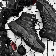 2023秋冬新款男鞋小眾設計老爹鞋男士中幫休閒鞋小黑鞋大碼潮鞋男