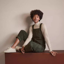 202欧美亚马逊速卖通新款纯色灯芯绒休闲口袋背带裤