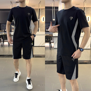 Summer New Business Men's Sports and Leisure Suits for Young and Middle-Aged People, Fashionable and Versatile Two-Piece Suits, High-End Men's Clothing 49
