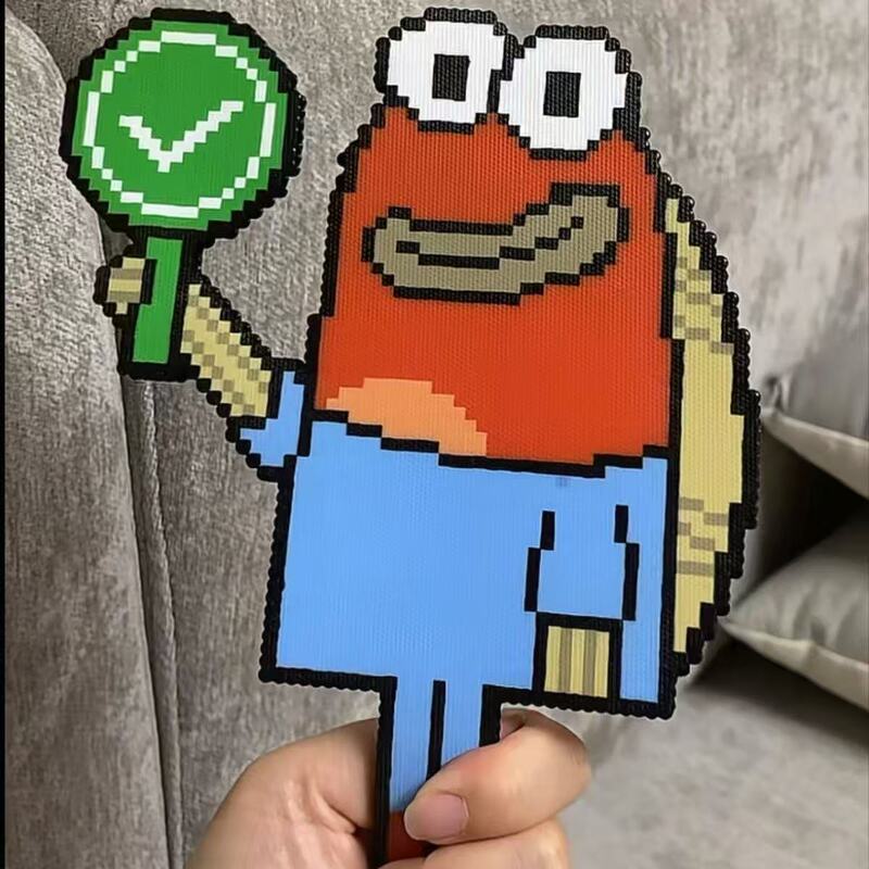 Bikini Bottom Ugly Fish Matching Puzzle Bead Art Finished Product, Popular Internet Sensation, Hot-Selling Pixel-Style Handmade Craft