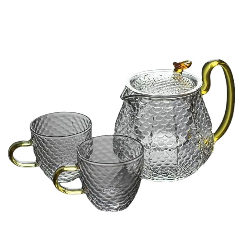 High temperature resistant glass dragon scale teapot for tea making household suit