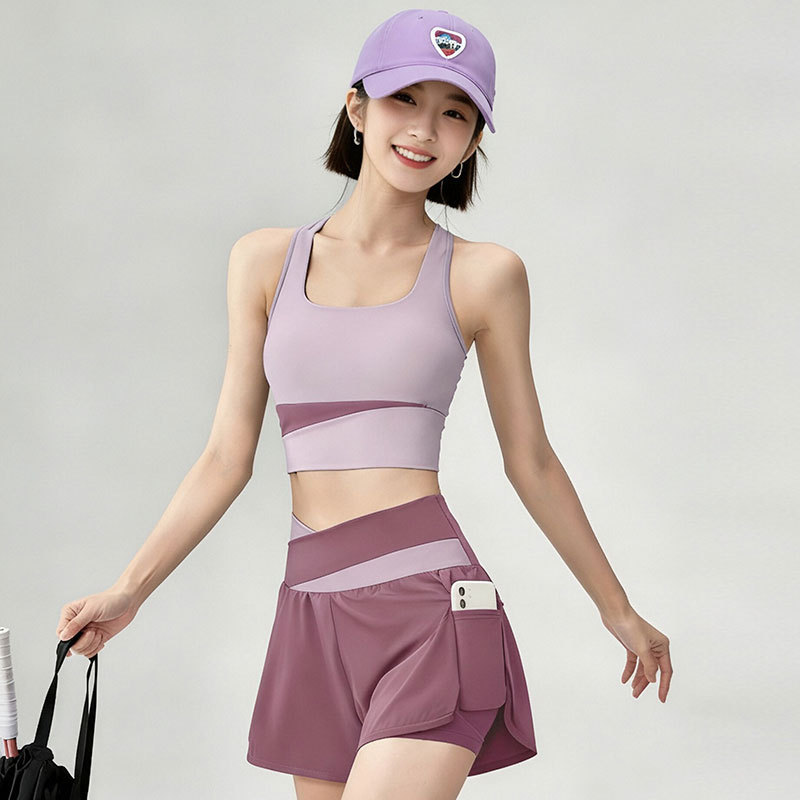 Summer Thin Yoga Set for Women, Beautiful Back Bra, High-Waisted Shorts, Slimming and Sexy Fitness Sportswear for Women Summer Thin Yoga Set for Women, Beautiful Back Bra, High-Waisted Shorts, Slimming and Sexy Fitness Sportswear for Women