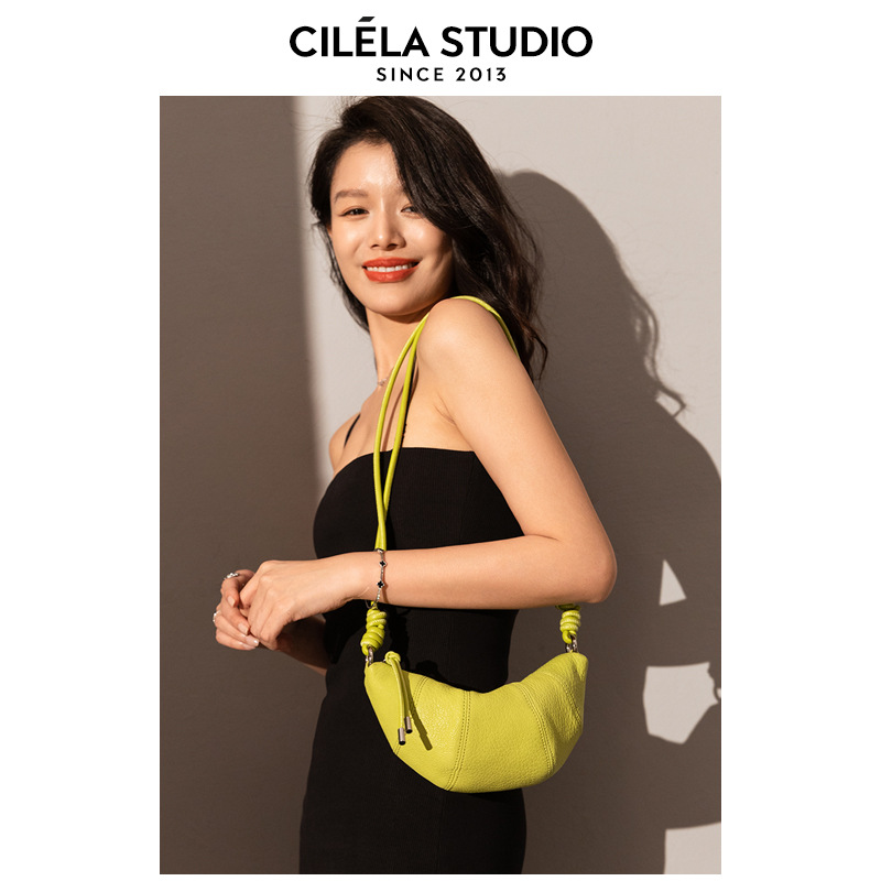 Niche Design Croissant Bag, Half-Moon Saddle Bag, Genuine Leather Shoulder & Crossbody Bag For Women, Summer Small Bag - Thumbnail 2