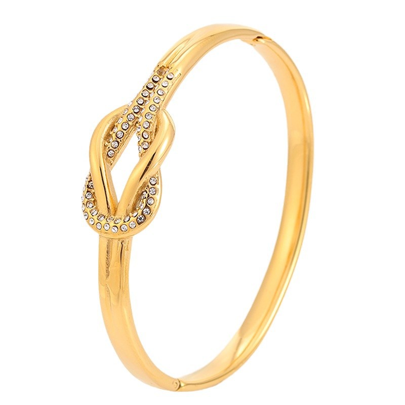 Brazalete de acero de titanio de moda europea y americana para chicas 18k oro no decolor joyas de acero de titanio joyas image 6