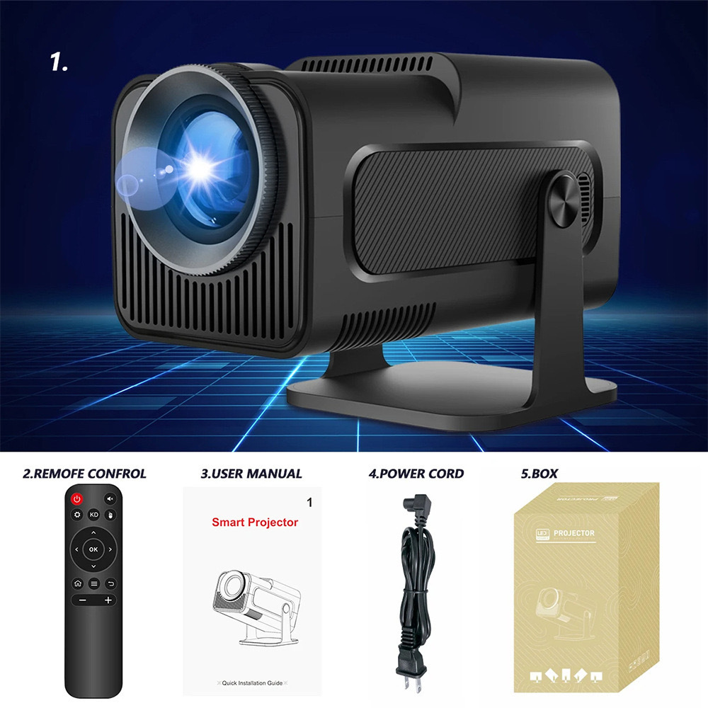 2026 Cross-Border Hy320Mini Bead Projector Home Use Ultra Hd Short Throw Mini Portable Smart Phone Projector