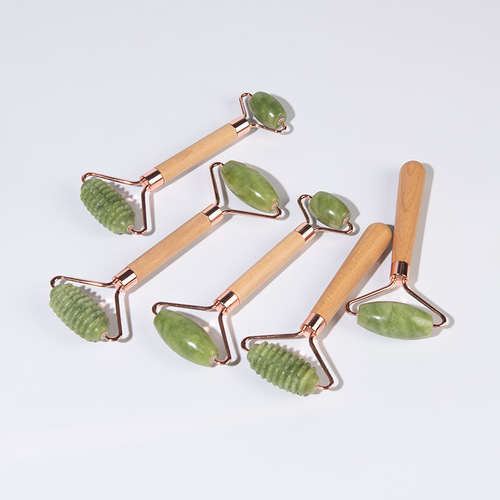 Natural jade roller factory wholesale facial beauty massager set Xiuyan jade roller facial massage stick