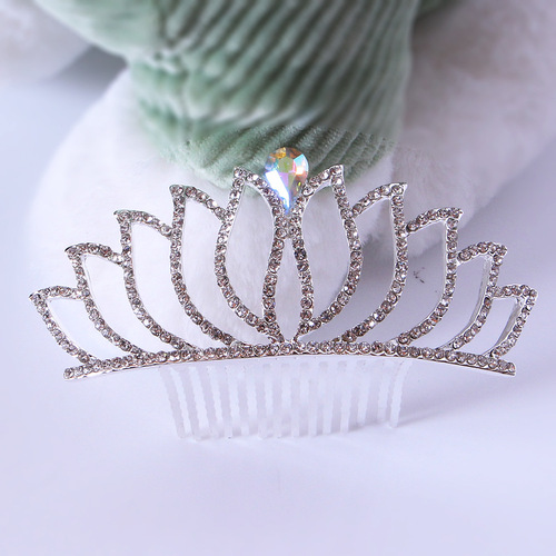 Children's Crown Headpiece Princess Little Girl King Crown Girl Hair Pin Birthday Festival Hair Comb Baby Small Crown Hair Accessory
