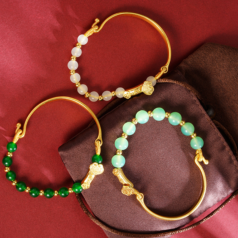 Vietnam Sha Jin Guochao Ruyi viento chino pulsera pulsera de jade mujer lujoso ligero joyas auspiciosas joyas al por mayor