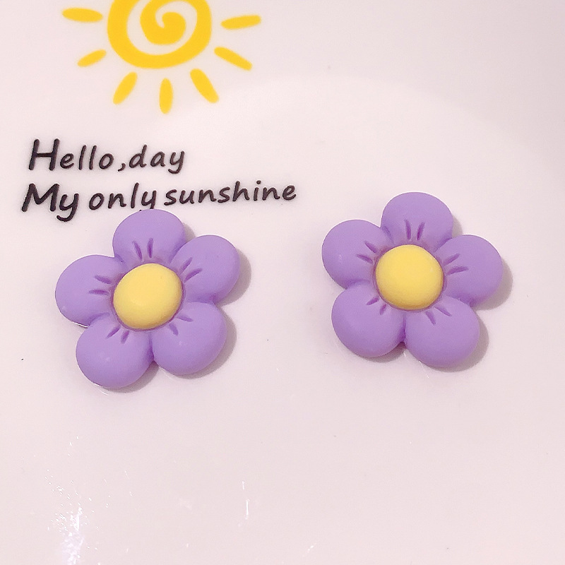 Venta caliente de cinco pétalos grandes accesorios de resina de flor diy caja de teléfono móvil adornamiento de cabello agujero material de parche de hebilla agujero al por mayor