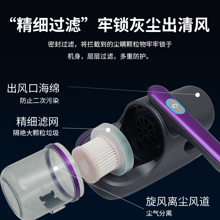 新品ワイヤレスダニ除去器紫外線殺菌ダストボックス家庭用小型集塵ダニ除去器殺菌消毒ダニ除去器|undefined