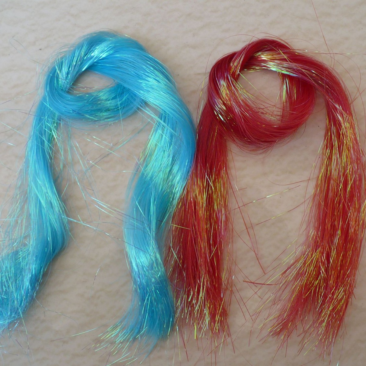 荧光草绿金属线鹅黄五彩条型线钓具铁板钩吊坠扁直天蓝复铝箔带状