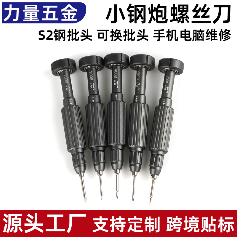 Interchangeable Head Mini Screwdriver for Phone Repair, Magnetic Tool for Disassembling Apple and Android Devices, Small Phillips and Triangle Precision S2