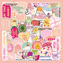50张Pink Sarcastic Meme个性涂鸦贴纸汽车行李箱水杯贴画可批发