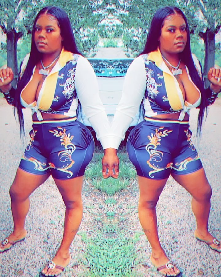 Women  Clothing 2021 Casual Printed Rich Shirt Shorts Two-Piece Set in Short Sets