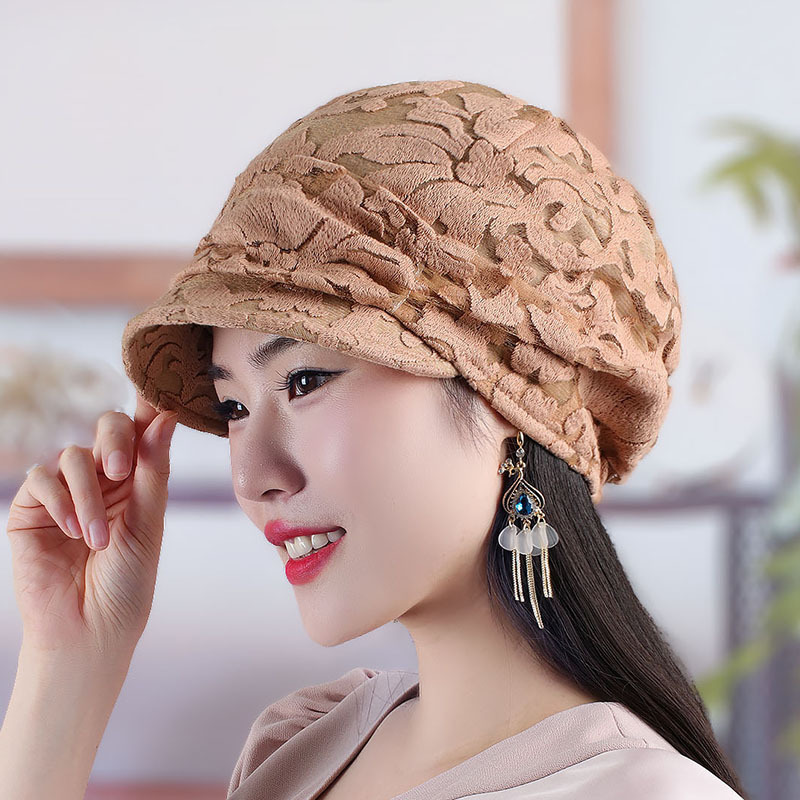 Embroidered Flower Women's Beret - Stylish Duckbill Cap_voghion.com