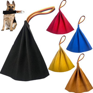 Amazon crazy horse leather DEMU horse dog bite cloth interactive tearing cowhide bite cloth dog training supplies pet toys