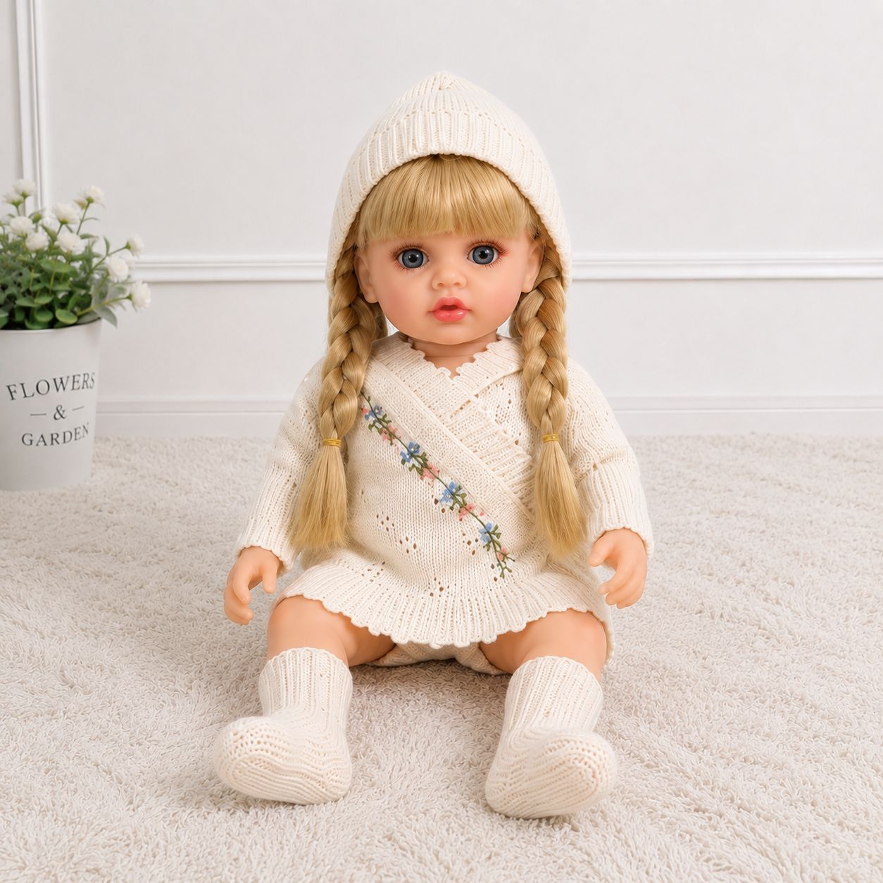 Muñeca Reborn Interactiva con Sensor Inteligente 40cm de Vinilo Multilingüe